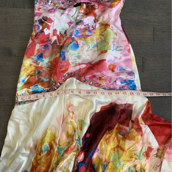 Jovani 100% Silk Multicolour Prom Halter Dress w/ Scarf Size 2 - Picture 6 of 16